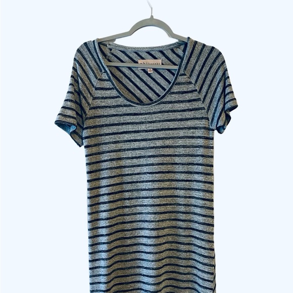 PHILOSOPHY Gray and Blue Woman’s Striped Dress - Picture 1 of 3